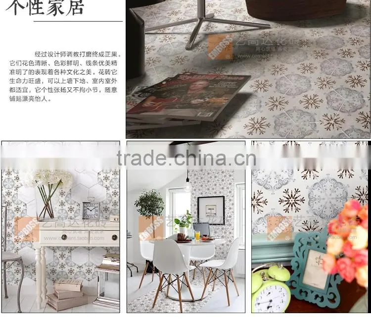 customized hexagon tile 100*200*175mm glazed porcelain bathroom tile ceramic kitchen tile