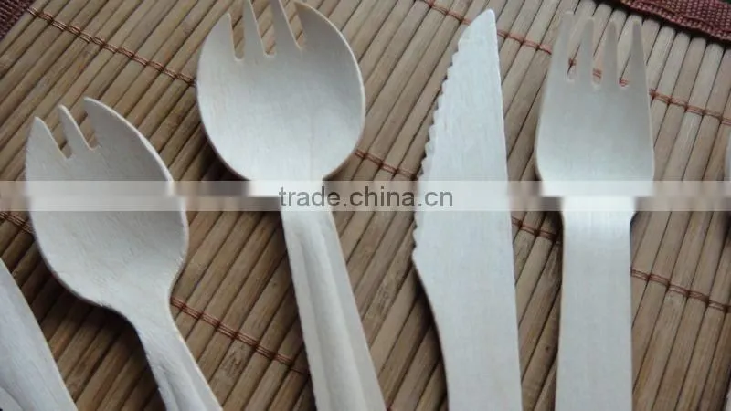 wooden cutlery for knife, fork, spoon