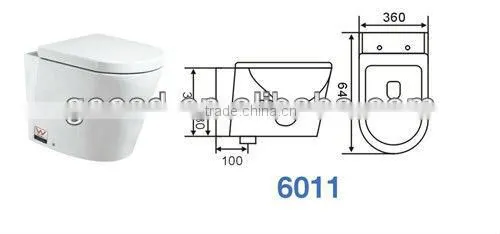 wall-hung toilet with watermark for Australia Market