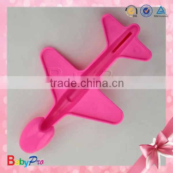 2015 Hot Sale Colorful Airplane Shape Baby Spoon