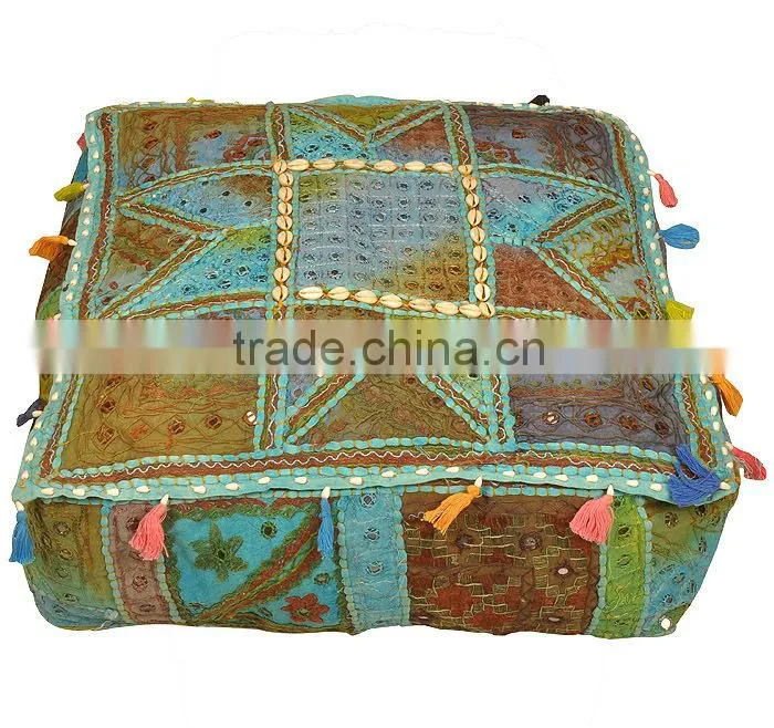 Buy Gorgeous Vintage Fabric Patch Work Ottoman Foot Stool Bean Bag Floor Pouf