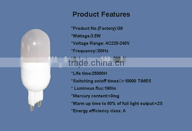 3.5W 190LM SMD g9 energy star led lamp Bulb