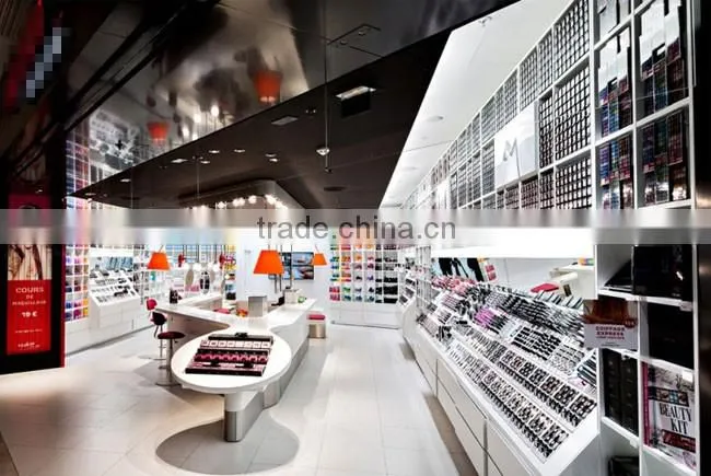 Custom attractive good quality retail make up store display makeup station furniture