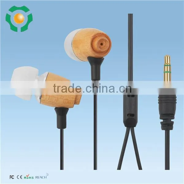 2015 New Design Wood/Wooden Unique Earphone/Earbuds Bulk selling