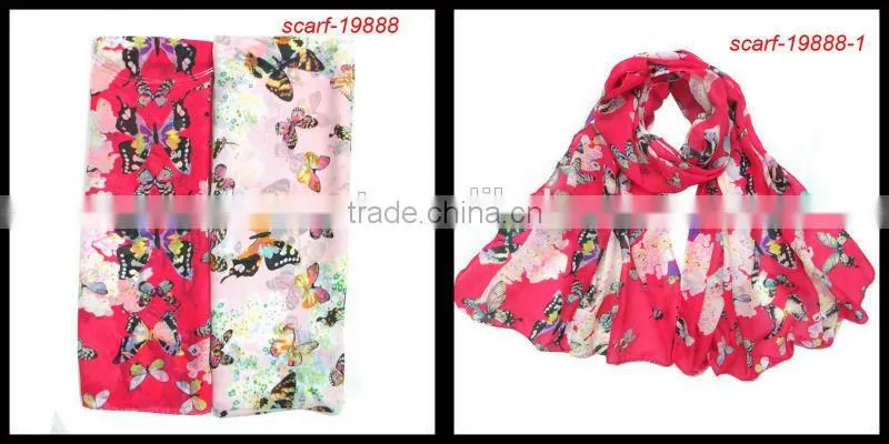 latest popular flower style around neck scarf