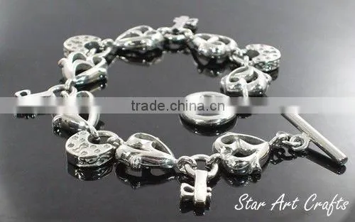 2013 new fashion jewelry,wholesale good quality bracelets,stainless steel flower bracelet and bangle B031