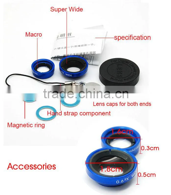 Mobile phones accessories 180 Fisheye Magnetic Attached Smartphone Camera Lens for iphone