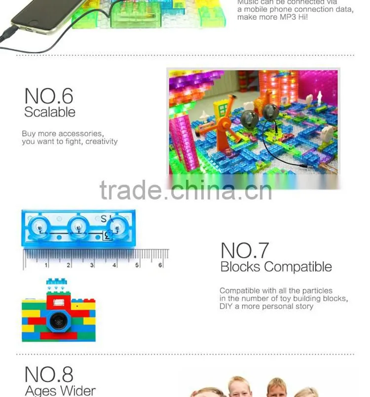 Educational toys 41pcs diy plastic kids electronic blocks