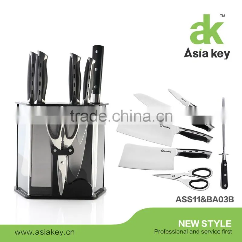 As seen on tv knife set of 7pcs knife,scissor,sharpener,acrylic block include