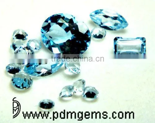 Sky Blue Topaz Semi Precious Gemstone Mix Shape Cut Faceted Lot For Necklaces From Wholesaler