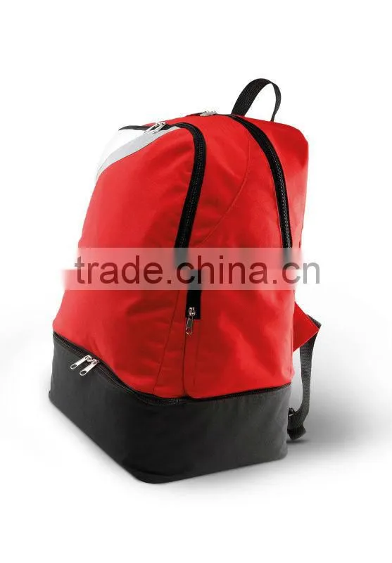 Team Sports Backpack With Rigid Bottom In 600D PVC Reach Standard Backing