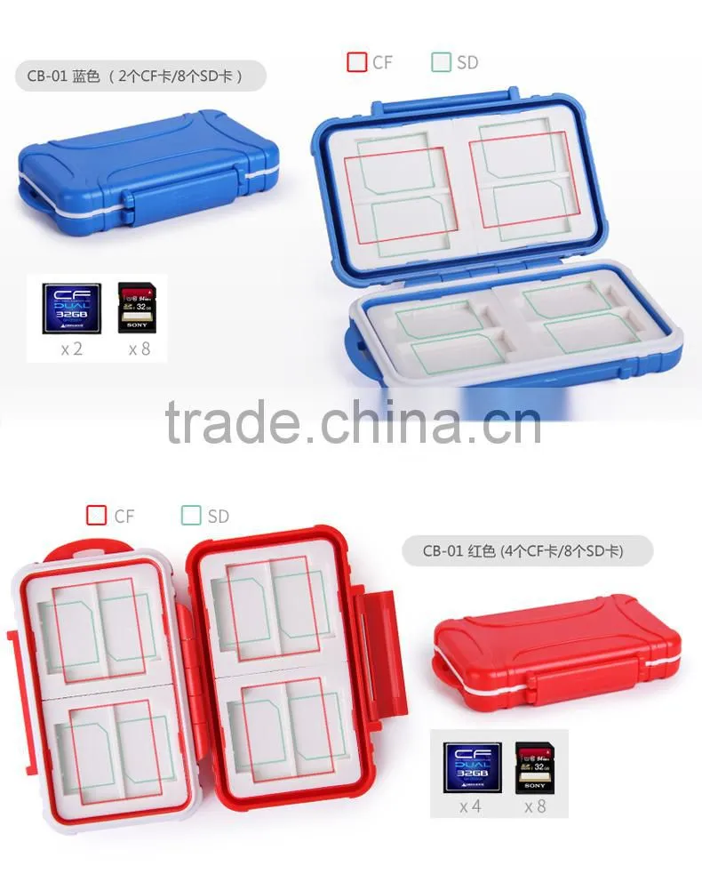 Colorful Plastic memory card storage box SD TF MSD
