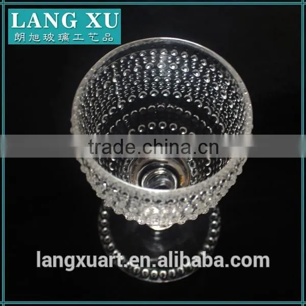 LX-B047 bead design thick stem crystal red wine glass