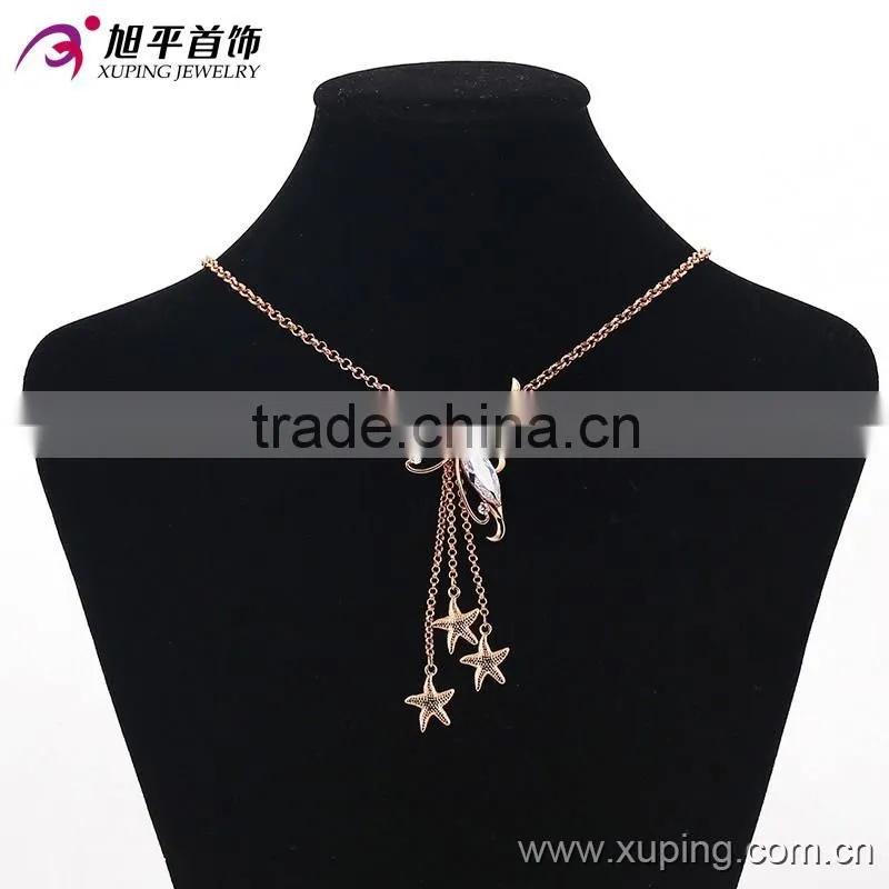 High quality rose gold plated chain necklace cute star and flower design for women girls.