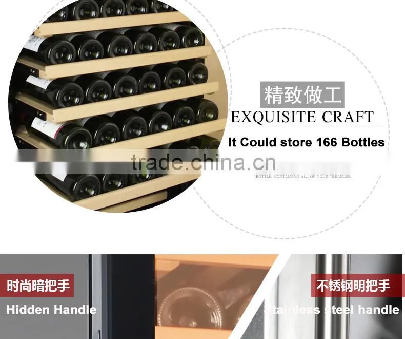 Shentop 168-bottle humidity wine cooler with luxury touch STH-G168UA steel handle refrigerated wine dispenser Compressor Cooler
