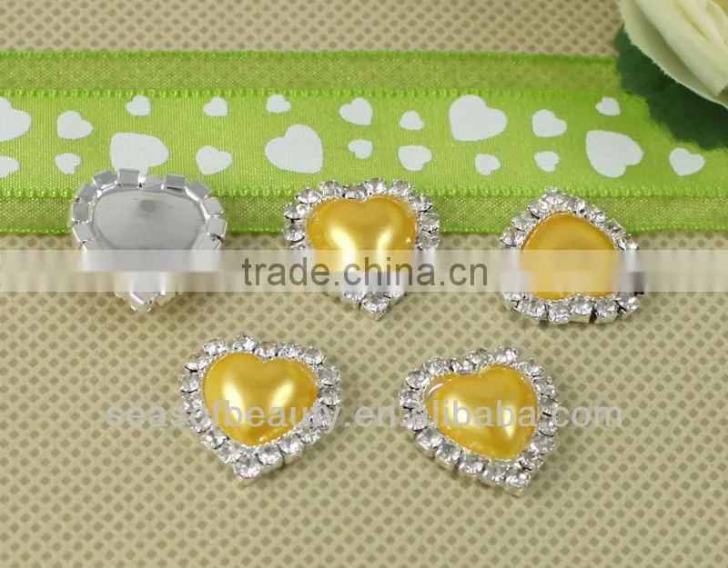Wholesale Heart Shape Rhinestone Buttons Made in China 2308DP