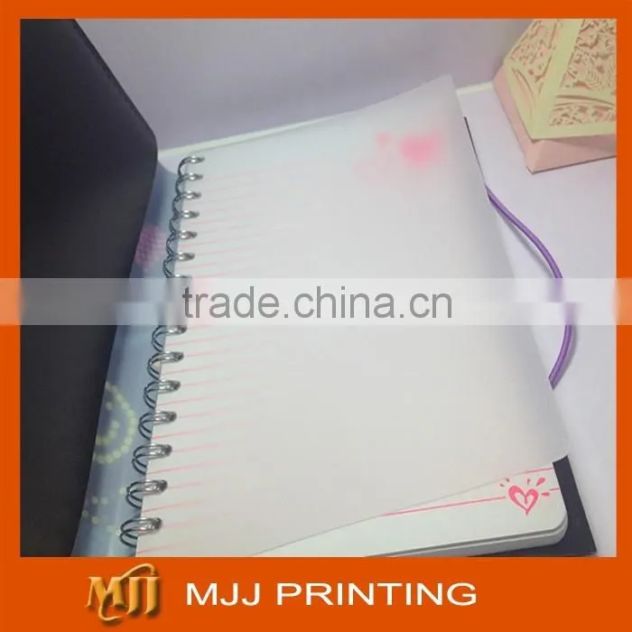 School supply PP cover spiral notebook Wire O diary book with plastic PP cover