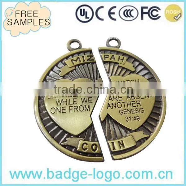 High Quality Custom Gold Bible Logo Metal Medal