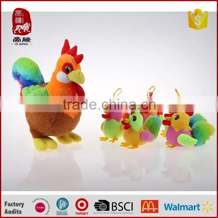 Manufacturer colorful plush chook keychain for promotion
