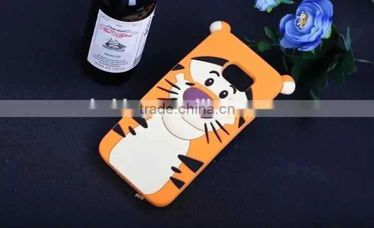 Cute Animal 3D Cartoon Silicone Case Cover For Samsung Galaxy S7 / S7 Edge Sulley/Cat/Tiger Soft Cover
