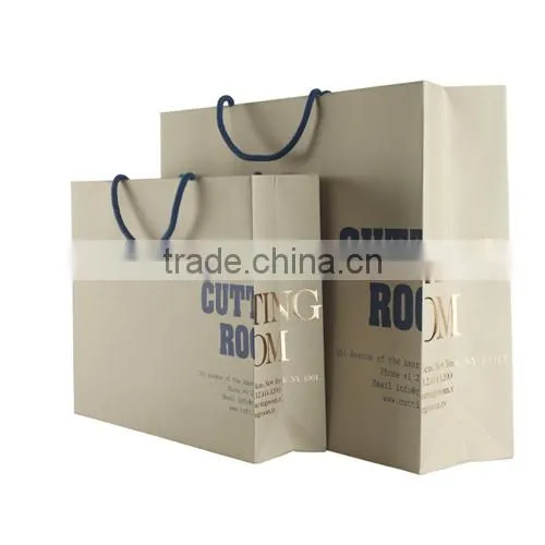 Luxury design shopping paper bag with gold hot foil logo