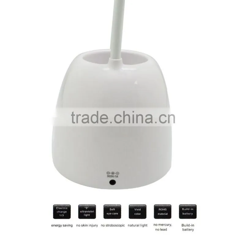 Portable Touch Sensor Multifuction Kid Eye-Protection rechargeable led desk lamp with Pen Container or Money Box