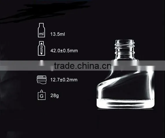 custom made 1/2OZ clear empty Crystal nail polish Glass Bottle manufacturer design