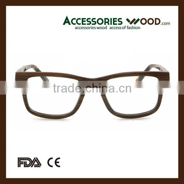 new design acetate arm wood eyewear clear glasses 100% real natural wooden frame RX lense