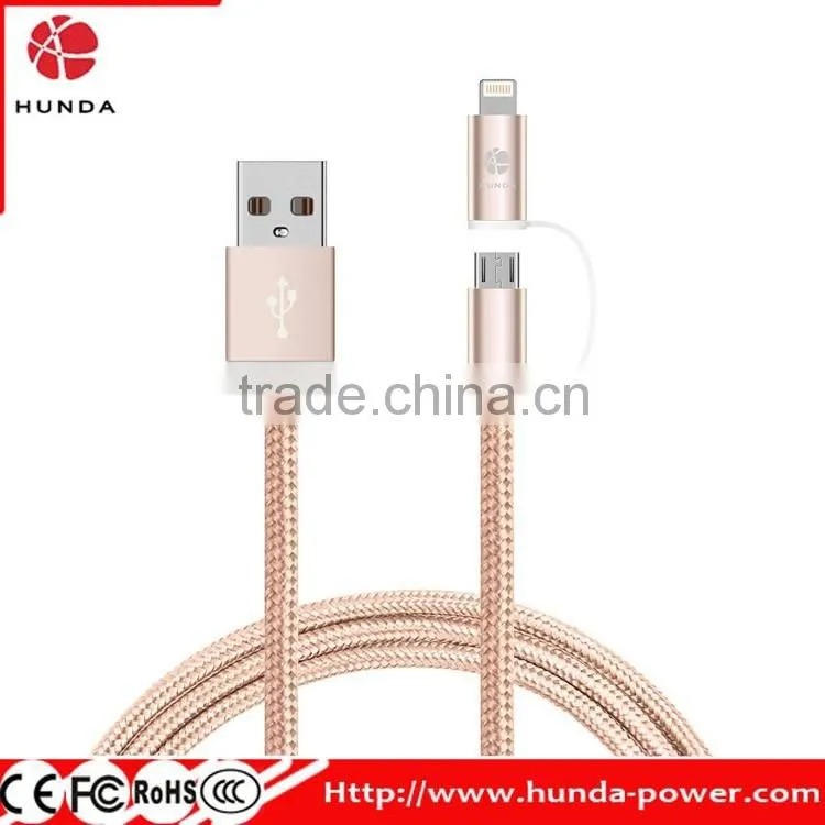 Hunda Factory high speed 3.3ft 2-N-1 MFi Certified Charging Cable