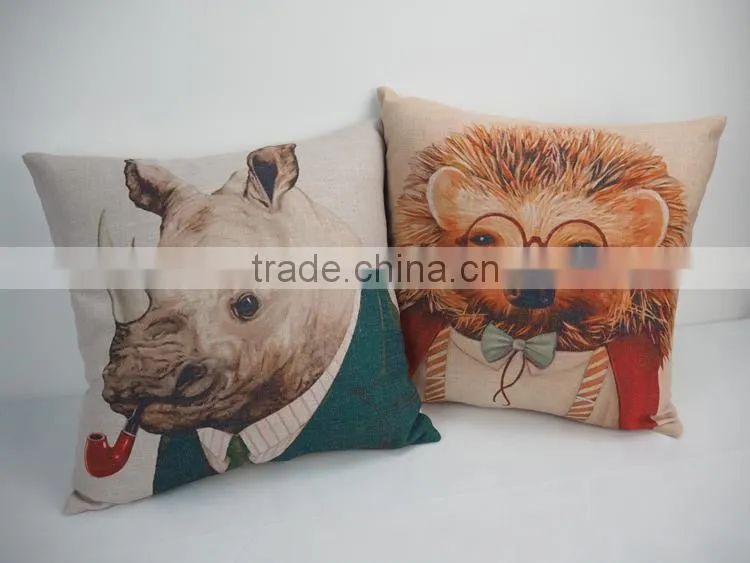 Decor sofa pillow cover dog printed square pillow case decorative throw pillows