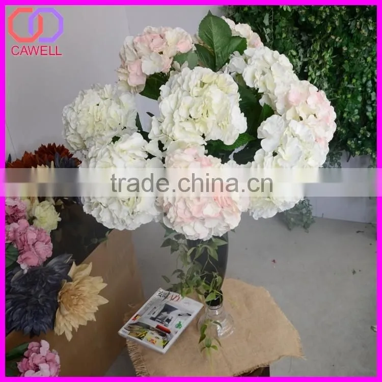white hydrangea fabric flower
