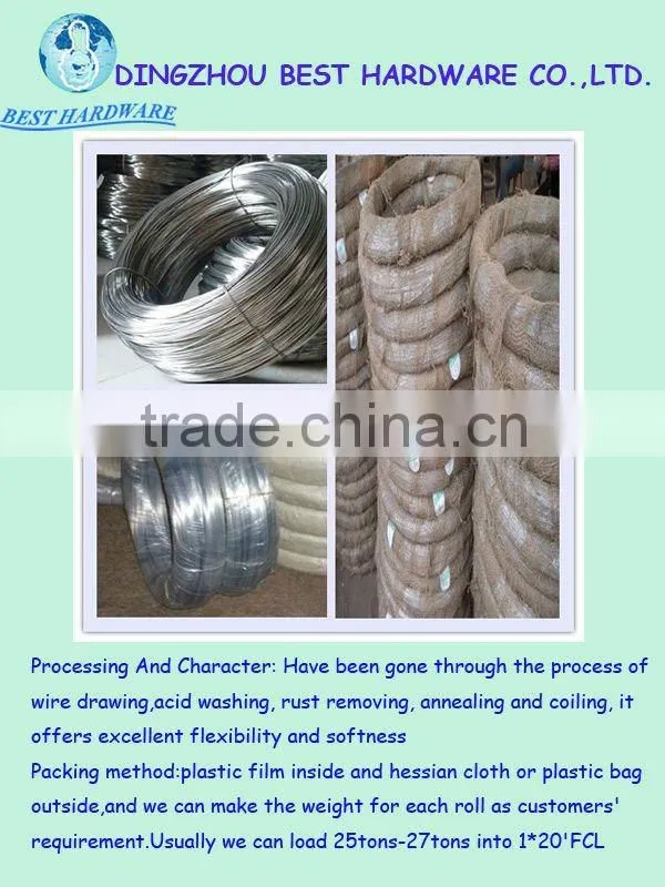 BWG20 2kgs/roll Galvanized binding wire