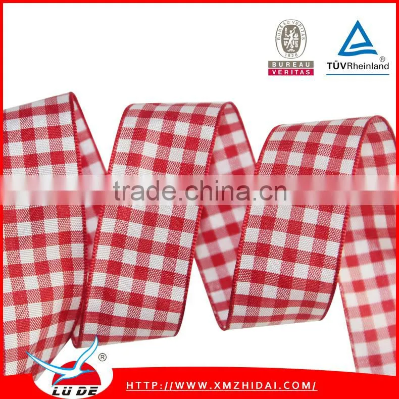 wholesale colorful Cheched ribbon roll for gift packing