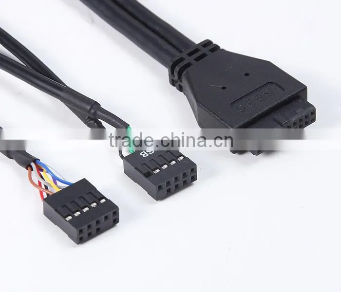 USB3.0 cable elbow+usb 2.0 female+audio cable+PCB13133 front panel cable