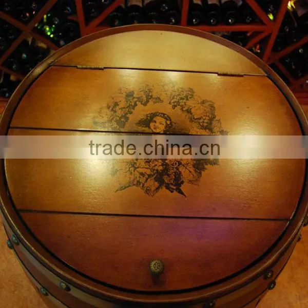 Semiconductor Electric Refrigerator Wine Cooler Wood Barrel Cooler Fridge for Wines and Beers