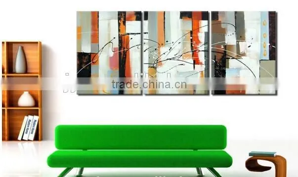 Acrylic geometrical abstract painting for bedroom