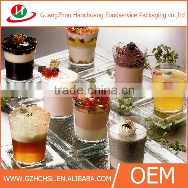 CH07 unique design transparent pudding jelly cups box with PET lid wholesale