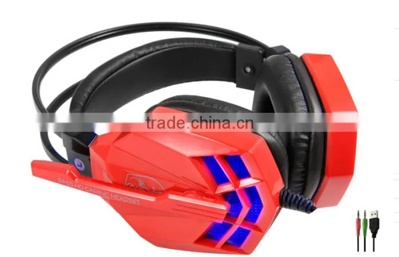 Lastest Fashion Design Adjustable profession big earmuff vibration gaming headset,heavy bass stereo headphone for gamer,xbox,ps4