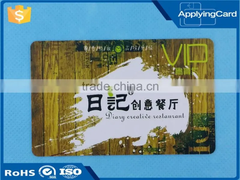 Special Design printing plastic vip card pvc smart membership discount card for restaurant with magnetic stripe