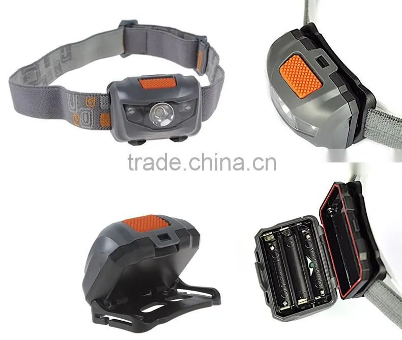 Cheaper Popular 1W+2 Red LED Headlight Camping headlamp Outdoor Emergency Head Torch