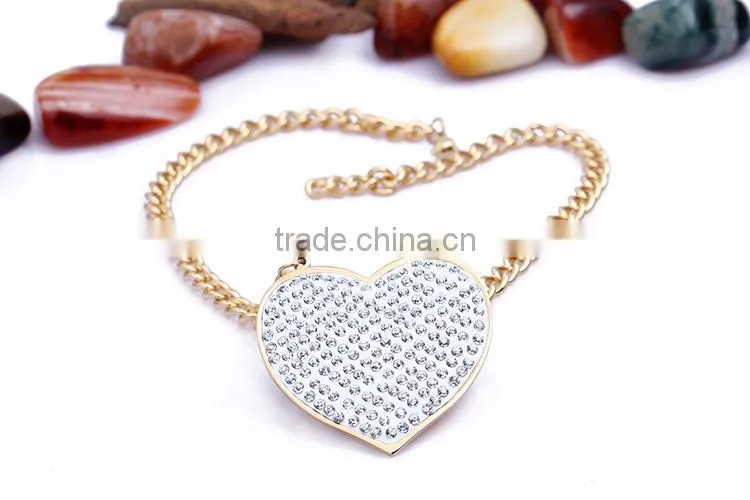 broken heart shaped stainless steel chain necklace jewery set