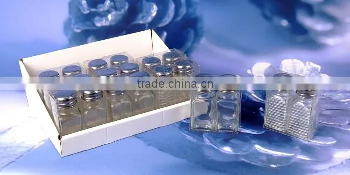 Wholesale, discount kitchen canisters, small glass spice bottle with tin lid