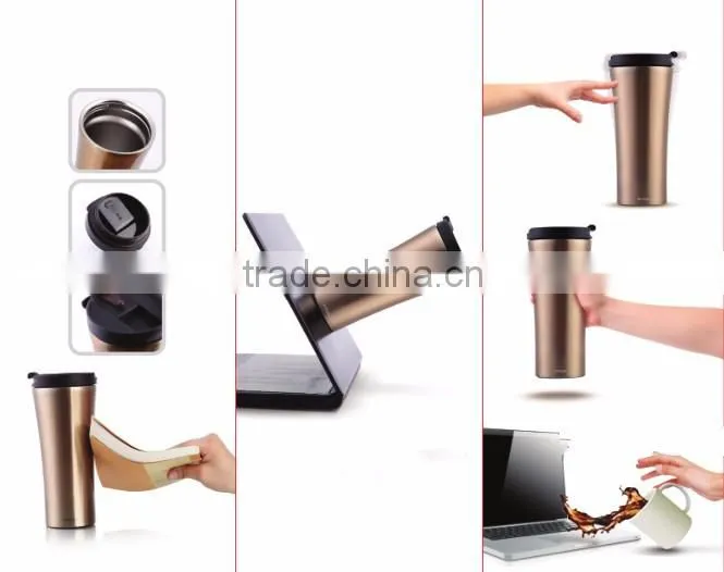 Never overturned stainless steel mug cup with customized logo