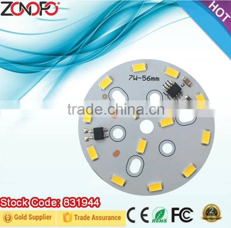 7W bulb down light ra80 90 lumen ac motor ac engine led pcb dimable driverless leading edge led pcb