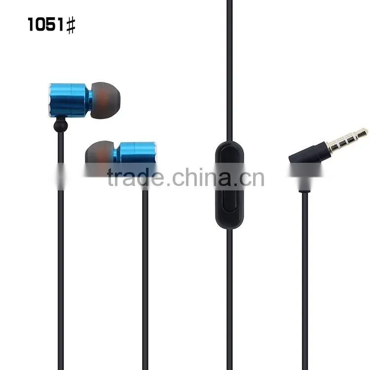 2016 new Mobile earphone, metal earphones with microphone,earphones with mic 3.5mm