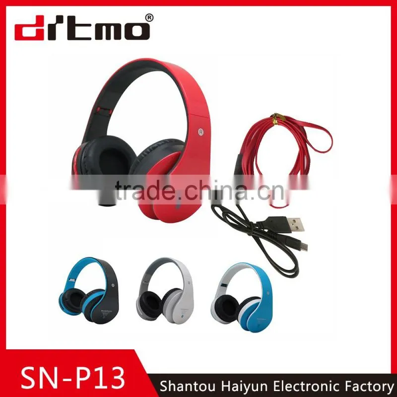 Best quality FM function TF card wireless headphone