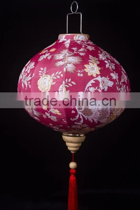 latest design high quality fabric blue round lantern wholesale