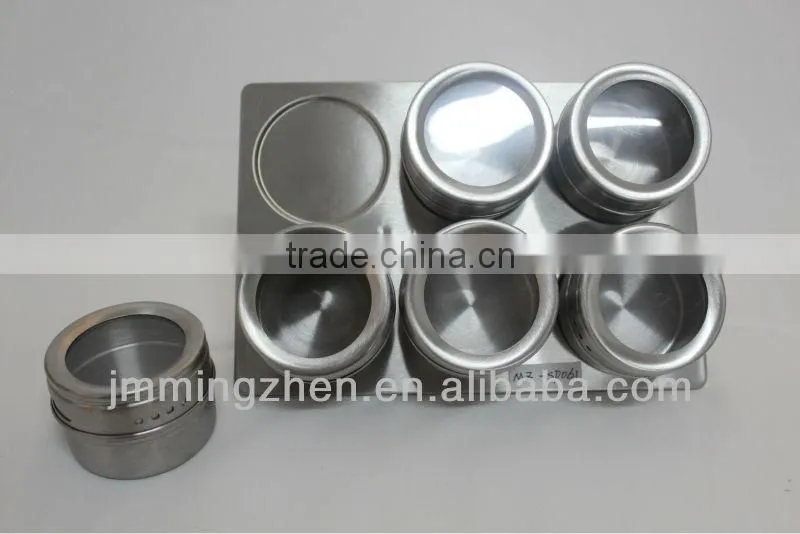 7pcs magnetic spice jar set with stand,spice set,magnet spice set ,glass spice set