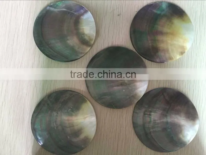 polished black lip mother of pearl shell disc