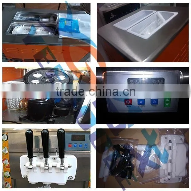 25L commercial 3 flavors table top used italian soft serve ice cream machine